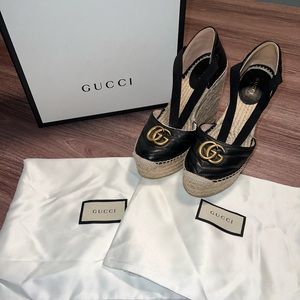 Gucci leather platform espadrille